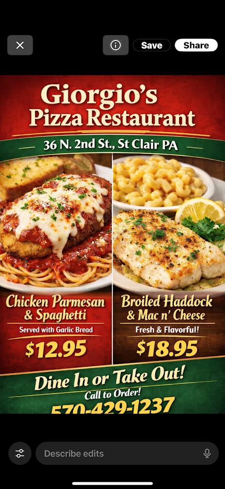 Giorgio's Pizza Restaurant Menu image 2